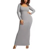 Basic Casual Dresses Womens Solid Color Body Shaping Dress With Breast Pad Built In Party Cocktail 230601