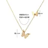 Anhänger-Halsketten seitlich Edelstahl rosévergoldet Schmetterling für Frauen Mädchen zierlicher Charme Sommerschmuck Tiere (HF05)