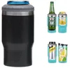 UPS 4 in 1 Bicchieri da caffè da 14 once Bicchieri in acciaio inossidabile Bicchieri da 12 once Slim Cold Beer Can Cooler Holder Bottiglie per bevande isolate sottovuoto a doppia parete con due coperchi