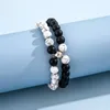 Strand Fashion Frosted Stone Beads Magnetic Bracelets For Women Men Couple Black White Charm Jewelry Gifts