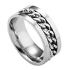 Stainless Steel Band Rings Chain Rotatable Designer Ring Men's Ring