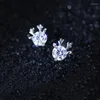 Pendientes de tuerca MloveAcc Mujeres Plata de Ley 925 Tiny Cute Elk Girls Kids Gift Crystal Zircon Deer Antlers