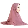 Roupas étnicas Oriente Médio Lenço na cabeça Islâmico Hijab Khimar Overhand Tops Árabe Headwrap Shayla Malaysia Cachecóis Xales Puxe na Cabeça