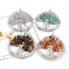 Pendant Necklaces Natural Stone Pendants Reiki Heal Tree Of Life Citrines Exquisite Charms For Jewelry Making DIY Necklace Accessories