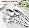 Flatware Sets Onader 24-Piece Silverware Set With Steak Knives Stainless Steel Cutlery For 4
