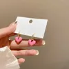 Charm Pink Heart Dangle örhängen för kvinnor Fashion Esthetic Geometric Square Party Jewelry R230603