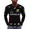 Yopx 2023 Moda Novas Camisetas Masculinas Fórmula 1 Equipe de Corrida Temporada Bull Homens Esportes de Manga Comprida Feminino Roupas Grandes Primavera Vermelho Crianças Camisetas Tops 98dz