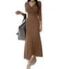 Casual Kleider Herbst Frau Sexy Kleid Bodycon Langarm Meerjungfrau Rock Vintage Kleidung für Frauen 2023 Mode Damen Kleidung