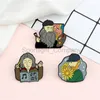 Klasyczny artysta broszka van gogh beethoven Newton Picasso Postacie Enamel Pins Plecak Ubranie ubrań klapy biżuteria dla kobiet mężczyzn