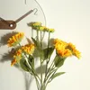 Dekorative Blumen, 3 Köpfe, Seidensonnenblume, gelbe Blume, Heimdekoration, Nachahmung, Hochzeit, Straße, Wand, künstlich