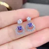 Boucles d'oreilles à tige en argent sterling 925 naturel et véritable de haute qualité en tanzanite