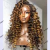 4/27 Mel Loiro Destacado Varinha Cacho Full Lace Cabelo Humano HD Lace Front Wig Side Part 360 Lace Frontal Indiano Remy Hair Peruca 13x6 Transparent Lace Wig