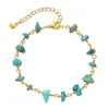 Lien Bracelets Turquoise Pierre Naturelle Bracelet Femme En Chaîne Dorée Perles Irrégulières À La Main Pulsera Designer Boho Bijoux