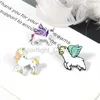 2 ~ 3pcs/conjunto pino de esmalte o cavalo de desenho animado coração astronauta estrela rabbit de arco -íris broches de bolsa de bolsa de lapela pin jóias de animais presentes