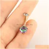 Navel Bel Knop Ringen 14G Rvs Buik Gebogen Barbell Voor Vrouwen Meisje Ring Helix Body Piercing Sieraden 20 stuks Drop Leveren Dh8E9