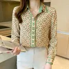 Kadın Bluzlar Moda zincirli baskı bayan gömlek İlkbahar Sonbahar Uzun Kollu Gömlek Bluz Mujer Tops