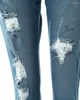 Dżinsy dżinsowe wycięcie sznurka rozryte chude kobiety wiosna lato 2023 dżinsowe spodnie ołówka