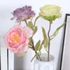 Fleurs décoratives Simple Brûlé Bord Soie Rose Artificielle Pour La Saint Valentin Fête El Maison Décoration De Mariage Real Touch Faux Fleur