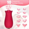 Massager Youngwill Rose Shape Double Headed Vagina Sucking Vibrator Nipple Sucker Oral Licking Clitoris Stimulation for Women