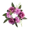 Flores decorativas, anillo de corona de flores rosas, soporte de guirnaldas artificiales para centros de mesa, decoración de bodas y fiestas