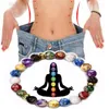 Pulseiras Link 7 Chakra Reiki Healing Stone Bracelet Yoga Balance Energy Beads Volcanic Losse Weight Jewelry Bracelet For Women Men