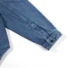 Herrjackor denim tallar män kvinnor högkvalitativa knappar ytterkläder brev avslappnad tvättad överdimensionerad vtm -blus T230602