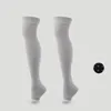 Calcetines deportivos Medias de compresión Punta abierta Graduado Moldeador de pantorrilla Mujeres Presión larga Antideslizante Silicona Hasta la rodilla