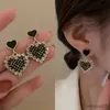 Stud Exquisite Heart Shape Earrings For Women Shining Zircon Love Pearl Earring Girl Jewelry