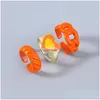 Pierścienie opaski vintage Colorf Heart Y2K Zestaw Pierścienia Otwarta miedź dla kobiet cukierki kolorowy ręcznie malowana biżuteria dostawa dhydb