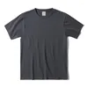Erkekler Tişörtleri 2023 Yaz Katı Erkekler Günlük Pamuk Tees Erkekler İçin Gevşek Uygun Vintage Temel Giysiler Özelleştirilmiş Ürünler