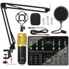 Mikrofoner BM 800 Microphone Bluetooth Wireless Karaoke med live streaming DJ10 Sound Card för PC Phone Singing Gaming YouTube Tiktok Mic