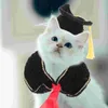 Cat Costumes 1 Set Puppy Graduation Clothing Dog Clothes Adjustable Doctoral Hat Decor