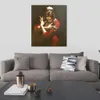 Handgeschilderde getextureerde figuratieve canvaskunst Flamencodanser in rood Romantisch realisme Danskunstwerk Kleurrijk decor voor slaapkamer
