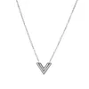 Pendant Necklaces Diamon 2020 New Stainless Steel Simple V Necklace For Women Letter Pendant Necklace Ketting Friendship Gifts Female Jewelry J230601