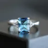 Anneaux De Bande Huitan Classique Rectangulaire Bleu CZ Bandes De Mariage Bague De Fiançailles Pour Les Femmes 3 Couleurs Disponibles Taille 6-10 Vente D'usine J230602