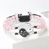 Strand 2Pcs/Set Adjustable Dragon Tai Chi Gossip Couple Bracelets Natural 6mm Beads Yin Yang Bangles Fashion Friendship Jewelry Gifts