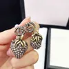 Nouveau 2023 bijoux de créateur bracelet collier bague Earrins 925 diamant sterlin clouté pêche coeur fraise boucles d'oreilles simples