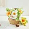 Decorative Flowers Sunflower Hydrangea Combination Flower Bouquet For Diy Home Garden Table Decoration Po Props