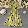 Basic Casual Jurken YuooMuoo Chique Mode Polka Dot Print Vrouwen Jurk Zomer Elegant Vintage Bandage Slanke Taille Grote Schommel Lang Feest 230601