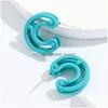 Stud Cshaped Earring For Women Fashion Mti Layered Candy Color Metal Earrings Party Jewelry Drop Delivery Dh6Bi