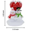 Maxora Our First Christmas Couple Snowman Resin Hanging Ornaments With Glossy Personalized Heart As For Lover Valentine's Day Gifts