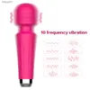 Sex Toy Massager 10 Hastigheter Dual Vabration AV Vibratorer Uppladdningsbar Magic Wand Body Neck Massage G-Spot Clitoris Vibrator Toys Adult Products L230518