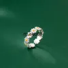 Band Ringen Vintage Daisy Bloem Ringen Voor Vrouwen Koreaanse Stijl Verstelbare Opening Vinger Ring Bruid Bruiloft Engagement Verklaring Sieraden Gif J2306