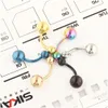 Nombril Bell Button Anneaux Anodisé En Acier Inoxydable Piercing Du Ventre Cartilage Helix Bijoux De Corps Tragus Boucle D'oreille Mix 6 Couleurs Drop Deliv Dh74A