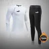 Męskie dresowe rajstopy sportowe Rajstopy siłowni legginsy fitness top długie koszule wysypka straż męska zima bielizna termiczna sporty sprężyste runnin J230601