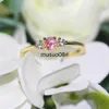 Bandringar Zhouyang Slim Wedding Dainty Rings for Women Delicate Cubic Zirconia Light Gold Color Proposal Finger Gift Fashion SMEEXKE R872 J230602