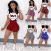 Women Tracksuits Two Piece Sets Designer 2023 Nya sommarkläder Sling Letter Printing Plaid Shorts + T-shirt Kort ärmbyxor Sidor S-XXXL