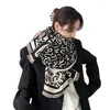 Scarves 2023 Winter Letter Cashmere Imitation Women's Scarf Double-sided Thickened Covered With Shawl And Short Beard