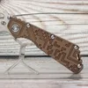 Evil Eyes Customized Folding Knife MSc SMF Performance Series Full Brown Titanium Handle Tanto High Hardness M390 BLADE Strong Outdoor EDC Tactical Camping Tools