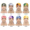 Berets Unisex Imitation Silk Durag Pirate Cap Contrast Color Camouflage Bandana Turban Hat Long Tail Cycling Beanie Headwrap